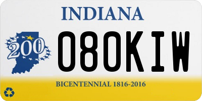 IN license plate 080KIW