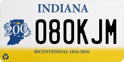 IN license plate 080KJM