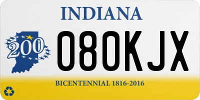 IN license plate 080KJX