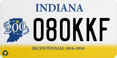 IN license plate 080KKF