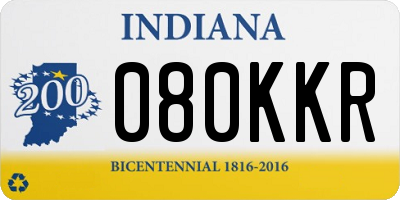 IN license plate 080KKR