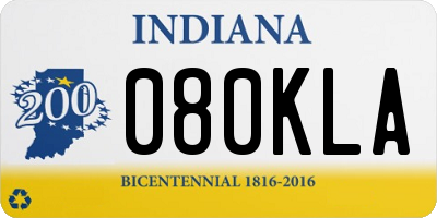 IN license plate 080KLA