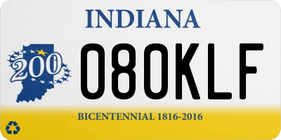 IN license plate 080KLF