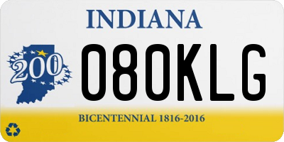IN license plate 080KLG