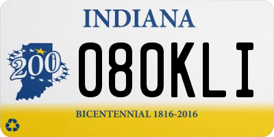 IN license plate 080KLI