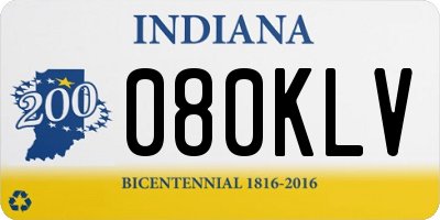 IN license plate 080KLV