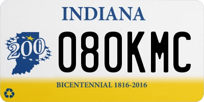 IN license plate 080KMC