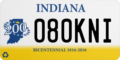 IN license plate 080KNI