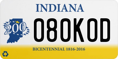IN license plate 080KOD