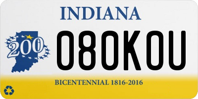 IN license plate 080KOU