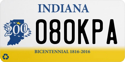 IN license plate 080KPA