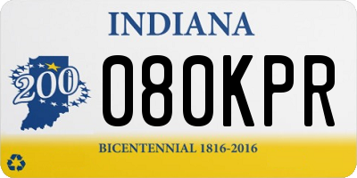 IN license plate 080KPR