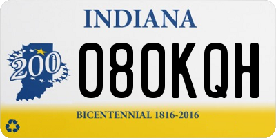 IN license plate 080KQH