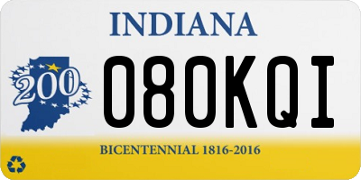 IN license plate 080KQI