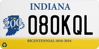 IN license plate 080KQL