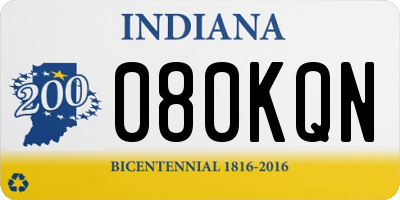 IN license plate 080KQN