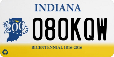 IN license plate 080KQW