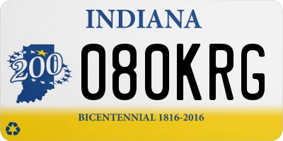 IN license plate 080KRG