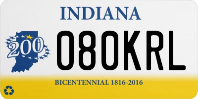 IN license plate 080KRL
