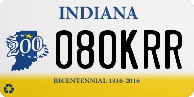 IN license plate 080KRR
