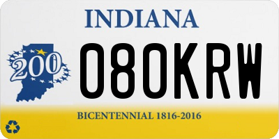IN license plate 080KRW