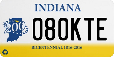 IN license plate 080KTE