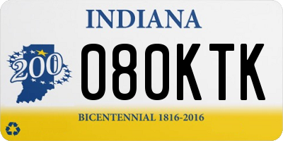 IN license plate 080KTK