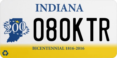 IN license plate 080KTR