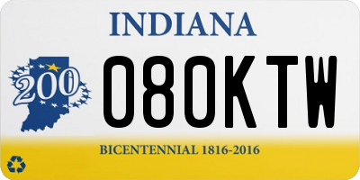 IN license plate 080KTW