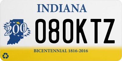 IN license plate 080KTZ