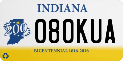 IN license plate 080KUA