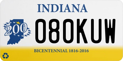 IN license plate 080KUW