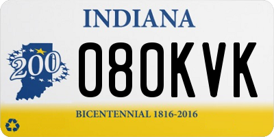 IN license plate 080KVK