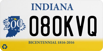 IN license plate 080KVQ
