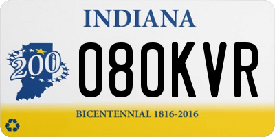 IN license plate 080KVR