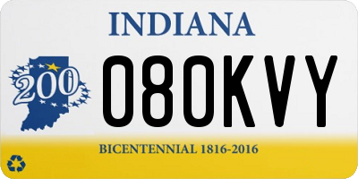 IN license plate 080KVY