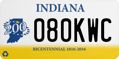 IN license plate 080KWC