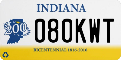 IN license plate 080KWT