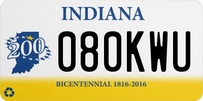 IN license plate 080KWU