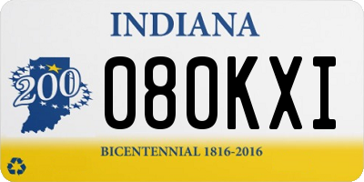 IN license plate 080KXI