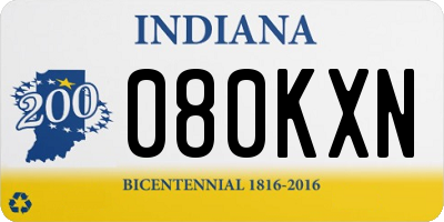 IN license plate 080KXN