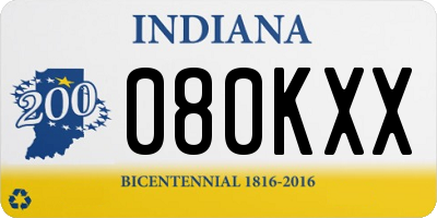 IN license plate 080KXX