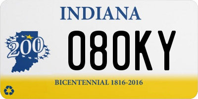 IN license plate 080KY