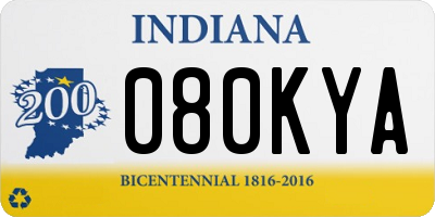 IN license plate 080KYA