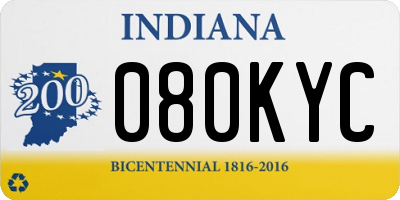 IN license plate 080KYC