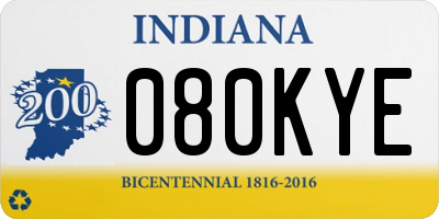 IN license plate 080KYE