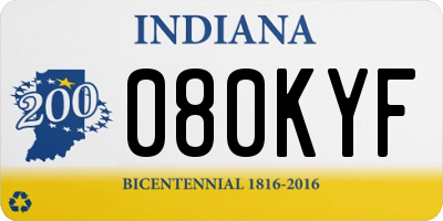 IN license plate 080KYF