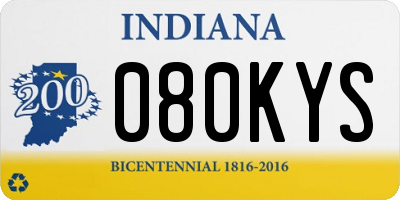 IN license plate 080KYS