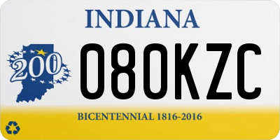 IN license plate 080KZC