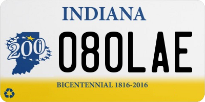 IN license plate 080LAE
